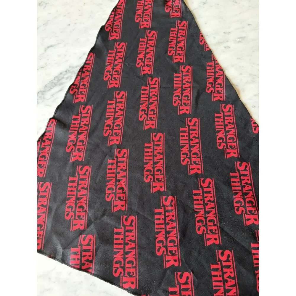 Stranger Things Official Licensed Dog Bandana Scarf Black Red Polyester L XL